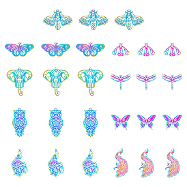 54шт 9 стиль ионного покрытия (ip) 201 филигранные подвески из нержавеющей стали, гравированные металлические украшения, разнообразные