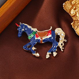 Creative cute zodiac horse brooch imitation enamel horse to success animal pin cartoon unicorn corsage accessories