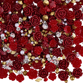 150шт. кабошоны из смолы и стразов, искусство украшения ногтей, камелия