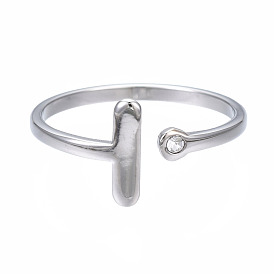 304 anillo de puño abierto con barra de acero inoxidable para mujer