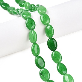 Natural Malaysia Jade Dyed Beads Strands, Flat Oval