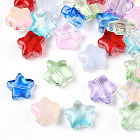 Transparent Glass Beads, Mixed Style, Star