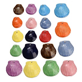 Handgemachte Porzellan-Anhänger, Anhänger in Muschelform