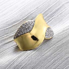 Регулируемые манжеты-кольца из латуни с микропаве из кубического циркония для женщин