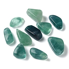 Pendentifs naturels de fluorite verte, pépites charmes, pierre tombée