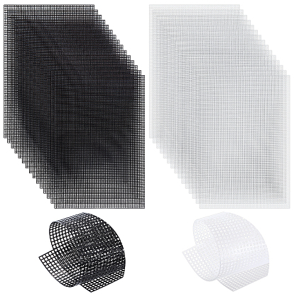 30шт. 2 цвета листы полиэтиленовой сетчатой ткани, для вышивания, изготовление акриловой пряжи, трикотажные и вязаные проекты, прямоугольные
