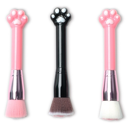 Cat Paw Shape Nylon Makeup Mask Brush, Facial Cosmetic Brushes, Plastic Handle