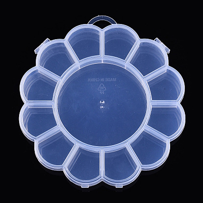 Прозрачные пластиковые бусины, с 13 отсеков, для поделок искусства, бриллианты для ногтей, Хранение бисера, цветок