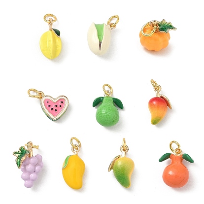 Латунь эмаль подвески, фруктовые прелести, стойки покрытие, долговечный, с целью перехода в кольце, золотые