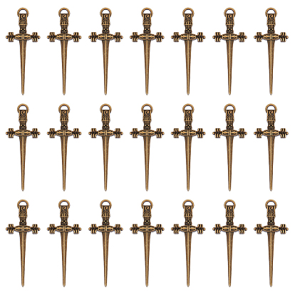 60 шт. Подвески из сплава в тибетском стиле, меч