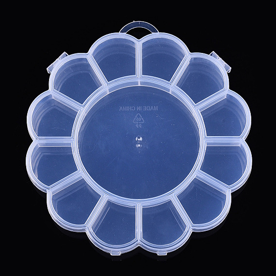 Прозрачные пластиковые бусины, с 13 отсеков, для поделок искусства, бриллианты для ногтей, Хранение бисера, цветок