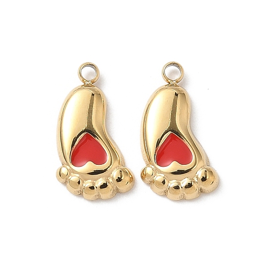 304 прелести нержавеющей стали, с эмалью, ионное покрытие (ip), очарование следа, реальный 18 k позолоченный