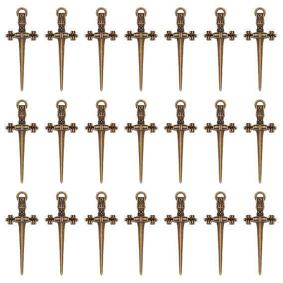 60 шт. Подвески из сплава в тибетском стиле, меч