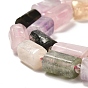 Natural Mixed Quartz Beads Strands, with Seed Beads, Faceted, Column