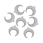 304 Stainless Steel Pendants, Laser Cut, Crescent Moon/Double Horn