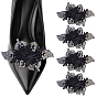 4Pcs Iron Shoe Clips, with Polyester Flower, Platinum