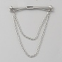 Brass Hanging Chains Collar Pins Tie Clips, Cardigan Clips for Men Women