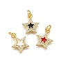 Латунные микро проложить кубического циркония подвески, звезда, с эмалью, стойки покрытие, долговечный, без свинца и без кадмия, с целью перехода в кольце