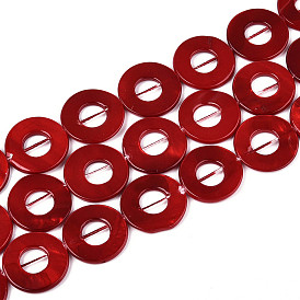 Бусины из натуральных пресноводных ракушек, окрашенные распылением, кольцо