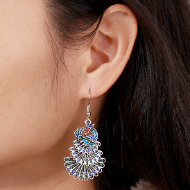 W671 Jewelry Ethnic Style Retro Peacock Earrings Personality Travel Gift Pendant Earrings for Women
