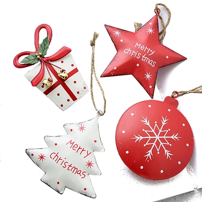 Рождественские украшения из железного кулона, Рождественская елка из пеньковой веревки, подвесные украшения