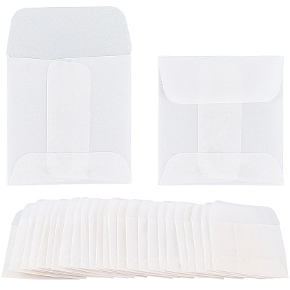 50Pcs Translucence Paper Envelopes, Card Holder Protective Envelope, Square
