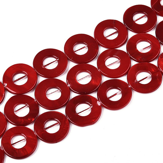 Бусины из натуральных пресноводных ракушек, окрашенные распылением, кольцо