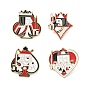 Playing Card King Theme Printed Alloy Alloy Lapel Pin Backs for Backpack Clothes, Mixed Shapes, Golden