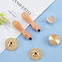 CRASPIRE DIY Wax Seal Stamp Kit, Including Round Blank Wax Seal Brass Stamp Head, with Beech Wood Handles, For Retro Vintage Wax Seal Stamp