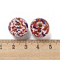 Spray Paint Schima Wood Bead, Round, Independence Day Theme