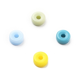 Opaque Acrylic Beads, Flat Round