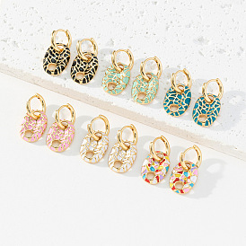 Exquisite earrings earrings color dripping oil pig nose earrings trendy cold style simple all-match earrings women
