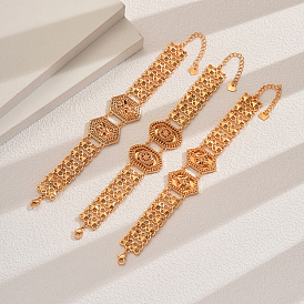 Старинные латунные браслеты в римском стиле, браслеты с геометрическим дизайном для женщин