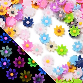 Luminous Resin Decoden Cabochons, Glow in the Dark, Flower