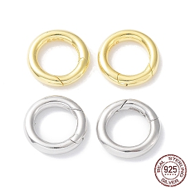 925 пружинные запорные кольца из стерлинговой стали, круглое кольцо со штампом 925