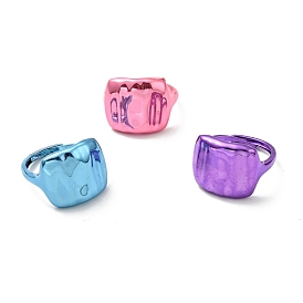 Chevalière rectangle en laiton réglable pour femme, sans cadmium et sans plomb
