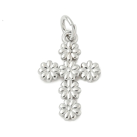 Латунные подвески, подвески крест и цветок, стойки покрытие, долговечный, без кадмия и без свинца, с прыжком в воду