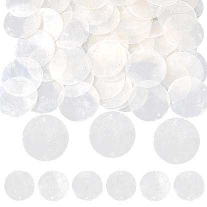 100 шт. подвески-соединители из натурального ракушечника Capiz