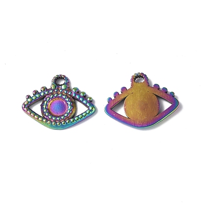 Ion Plating(IP) 304 Stainless Steel Pendant Cabochon Settings, Eye