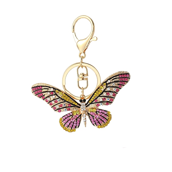 Сплав цинка брелок, со стразами, бабочка