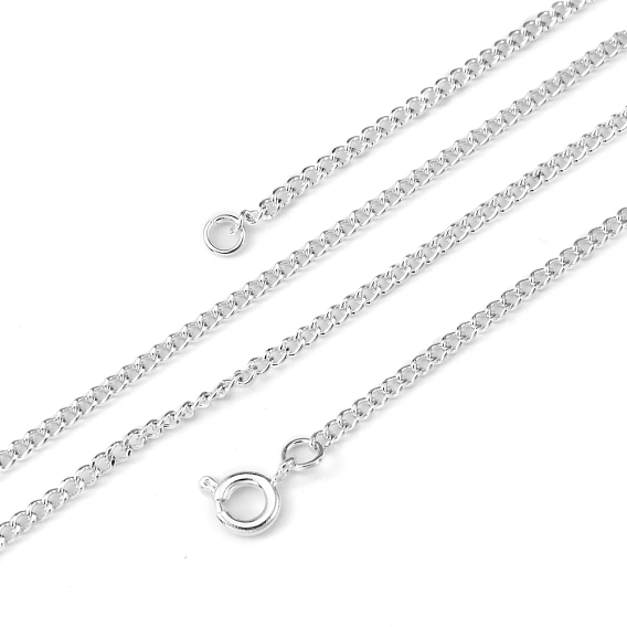 Iron Necklace Making, Iron Twisted Chains with Spring Ring Clasps, Silver Color Plated, 18 inch