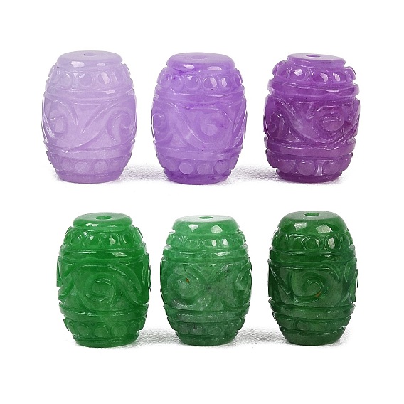 Натуральные бирманские нефритовые бусины, окрашенные в различные цвета., вырезанные бочка