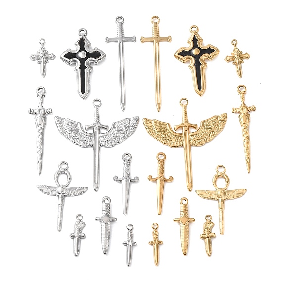 10 шт. 304 подвески из нержавеющей стали, крест очарование