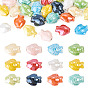 24Pcs 12 Colors Handmade Porcelain Beads, Fish Shape, Fancy Antique Glazed Porcelain