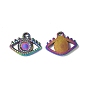 Ion Plating(IP) 304 Stainless Steel Pendant Cabochon Settings, Eye