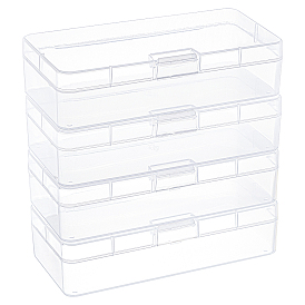 Контейнеры для хранения из полипропилена (пп), с откидной крышкой, для бисера, ювелирные изделия, мелкие предметы, прямоугольные