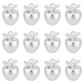 12Pcs Brass Charms, 3D Apple Shape