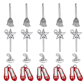 Тематика Хэллоуина ведьм 80 шт. 4 стили подвески из цинкового сплава в тибетском стиле