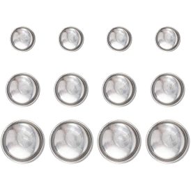 DIY Cabochons Findings, with Flat Round 304 Stainless Steel Cabochon Settings and Transparent Glass Cabochons, Half Round/Dome