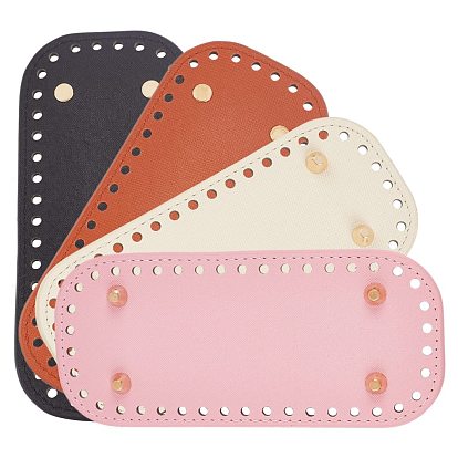 PU Leather Knitting Crochet Bags Nail Bottom Shaper Pad, Bag Cushion Base, with Alloy Nail, Bag Bottom Accessories, Rectangle Oval